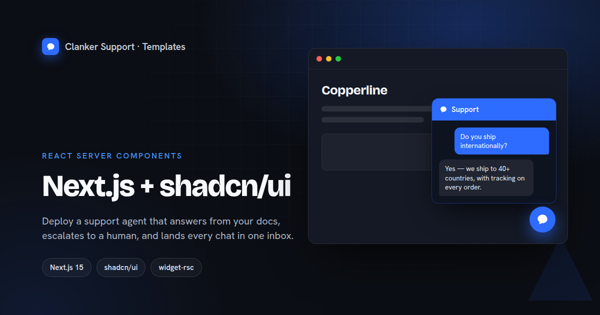Next.js + shadcn/ui template preview